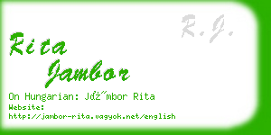 rita jambor business card